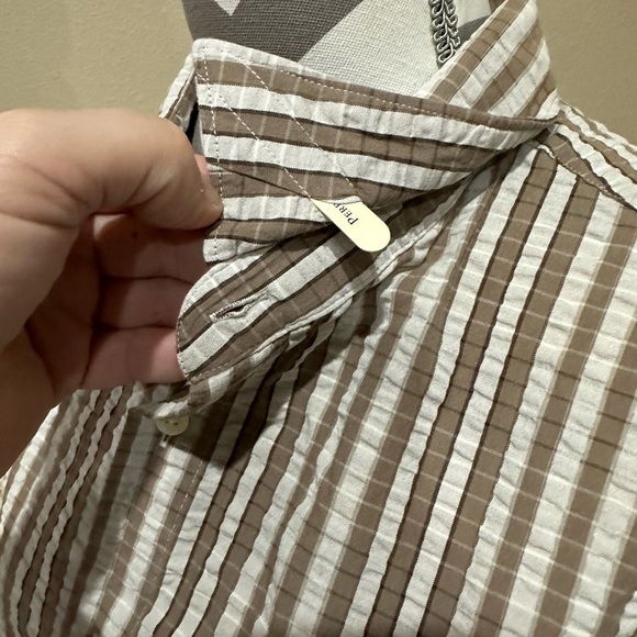 Perry Ellis mens seersucker button down shirt - Picture 4 of 7